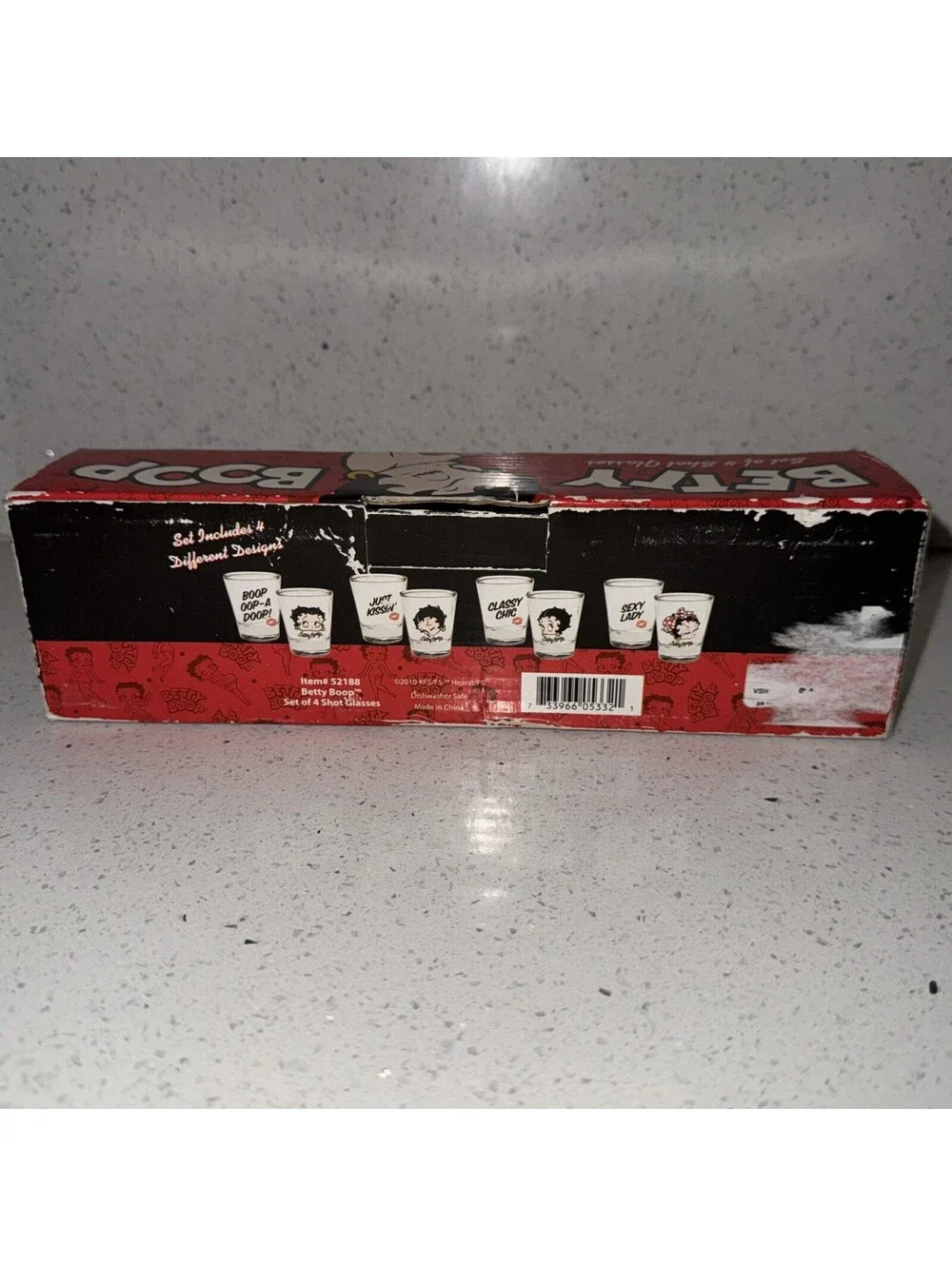 Rare Betty Boop 4 Pack Shot Glass Set In Original Box King Features Syndicate
